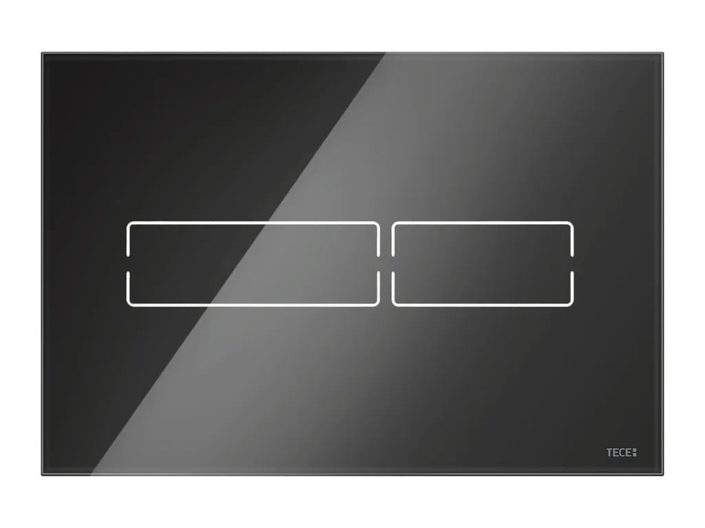 lux Mini WC-Betätigungsplatte, Glas schwarz glänzend lux Mini WC-Betätigungsplatte, Glas schwarz glänzend