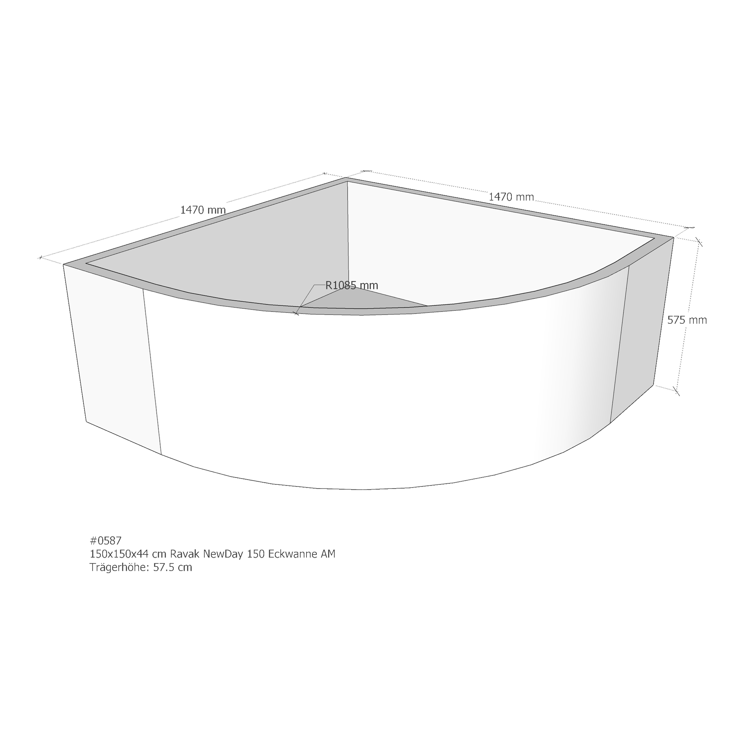 Badewannenträger für Ravak NewDay 150 × 150 × 44 cm