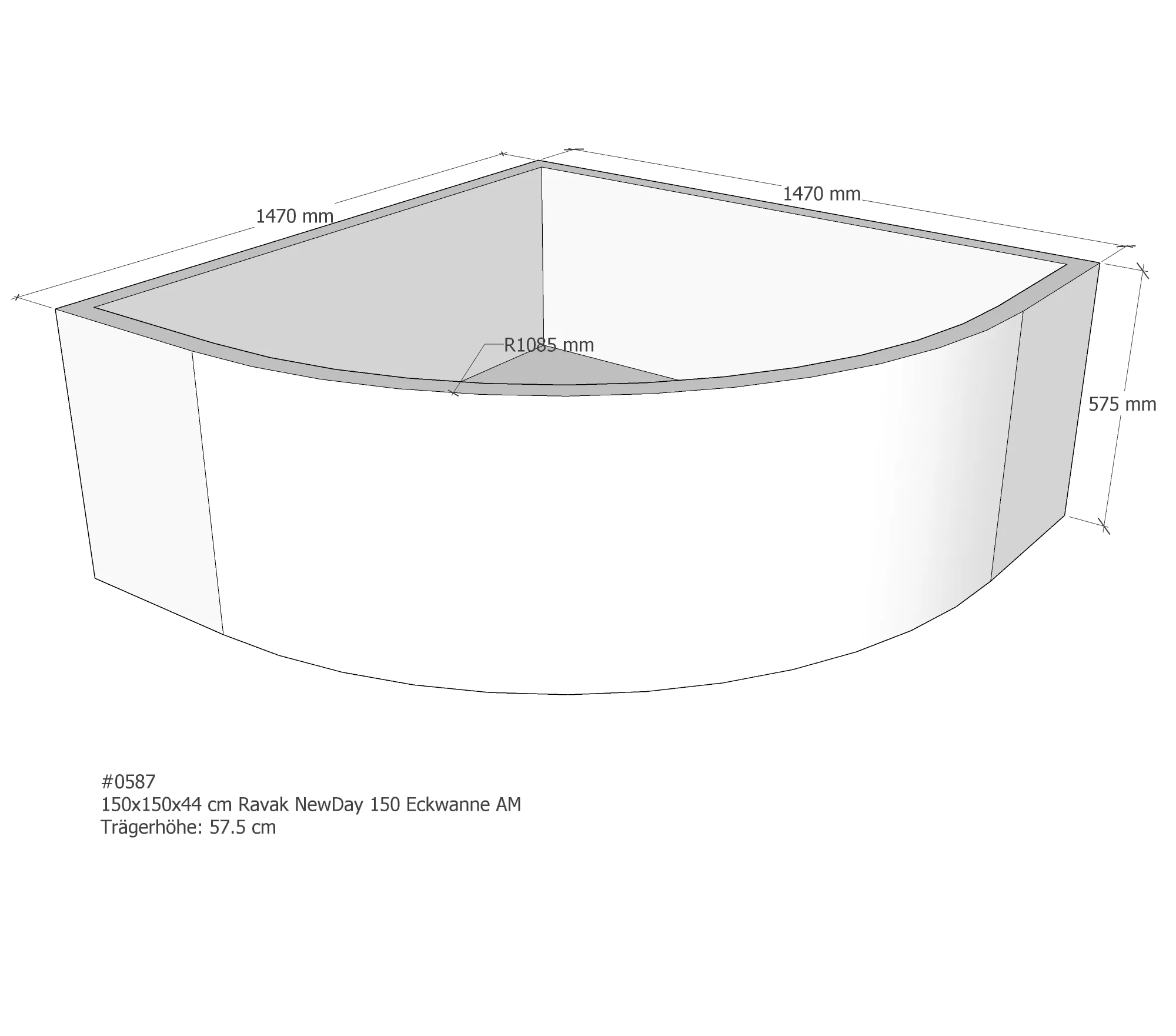 Badewannenträger passend für Ravak NewDay 150 × 150 × 44 cm Badewannenträger passend für Ravak NewDay 150 × 150 × 44 cm