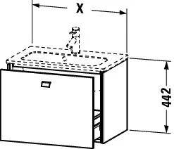 Duravit Waschtischunterschrank wandhängend „Brioso“ 62 × 44,2 × 38,9 cm in Taupe Matt