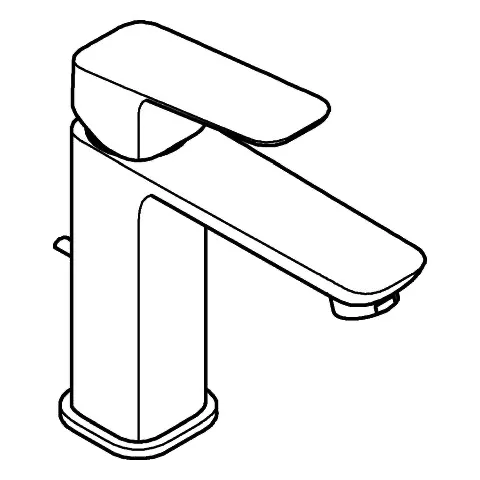 Einhand-Waschtischbatterie Cubeo 101749, M-Size, Zugstangen-Ablaufgarnitur