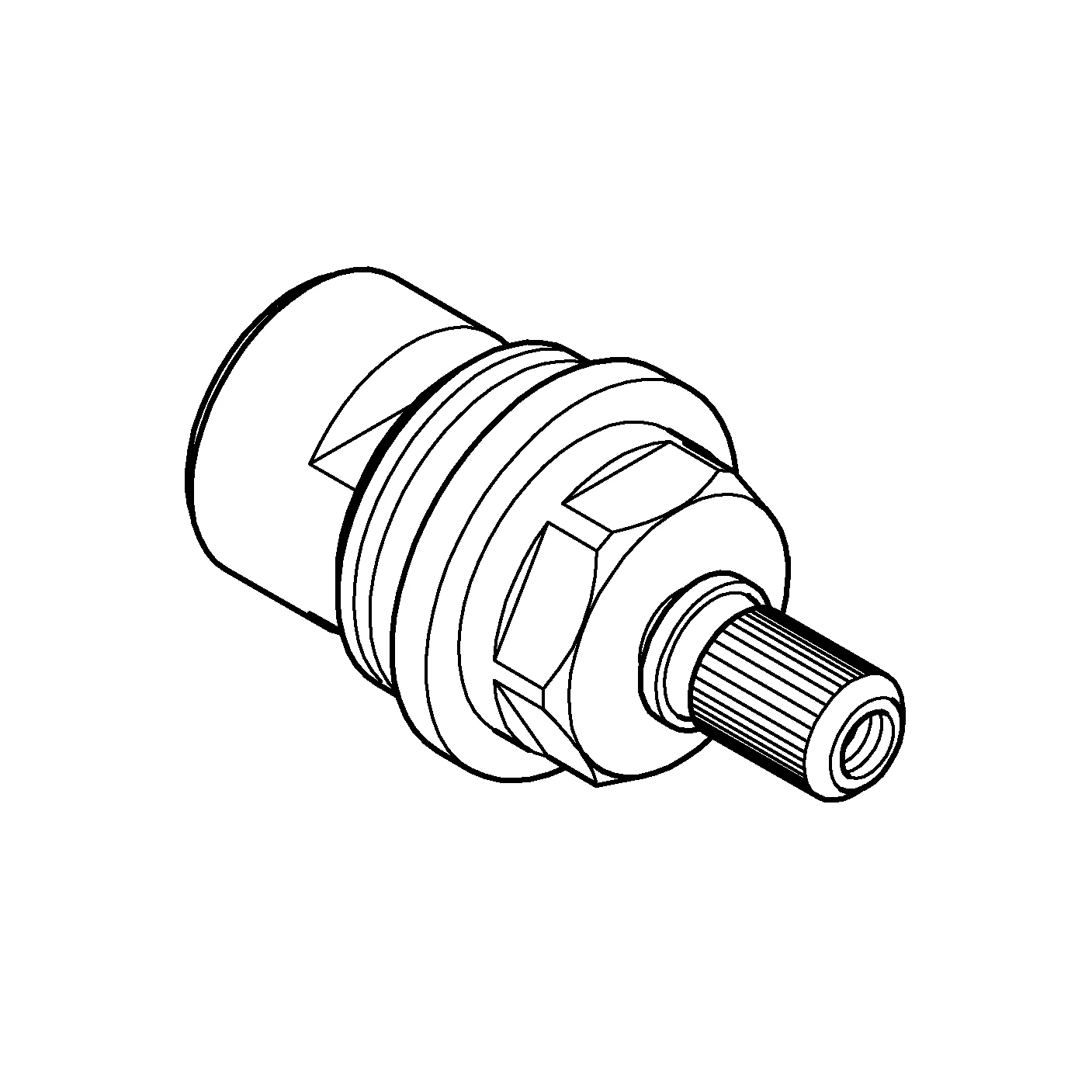 Keramik-Oberteil 48509, DN 15, für Einhand-Spültischbatterien mit Filter-Funktion, Anschlag links