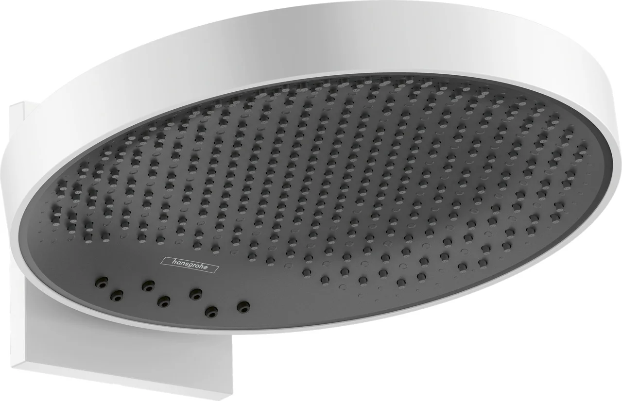 Hansgrohe Rainfinity Kopfbrause 360° 3jet, Wandmontage mattweiß, 360 mm Brausekopfgröße, DN15 Anschluss