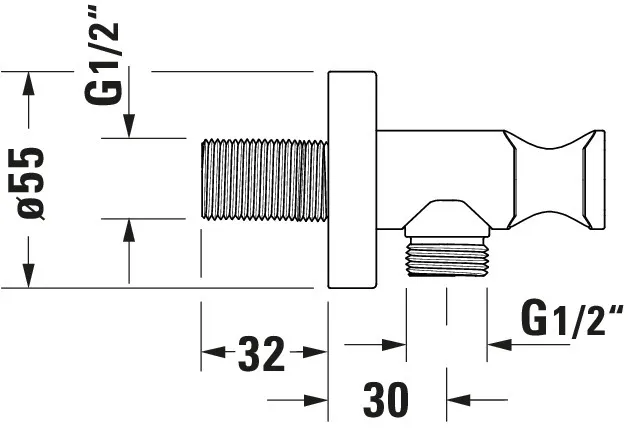 Duravit Wandanschlussbogen 55x102 Rund Chrom Duravit Wandanschlussbogen 55x102 Rund Chrom