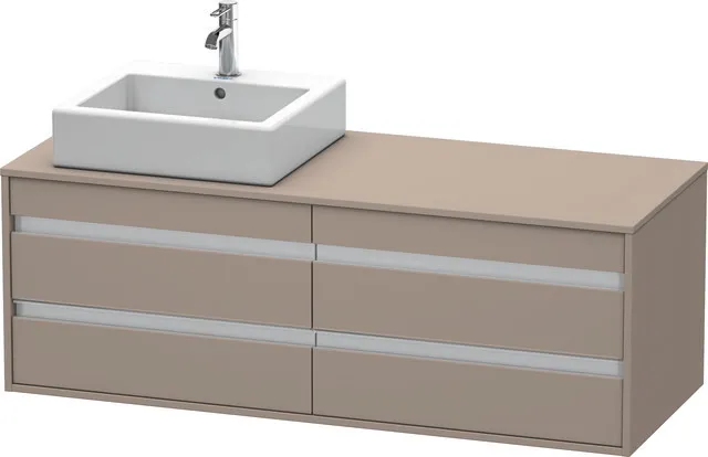 Duravit Waschtischunterschrank wandhängend „Ketho“ 140 × 49,6 × 55 cm Basalt Matt