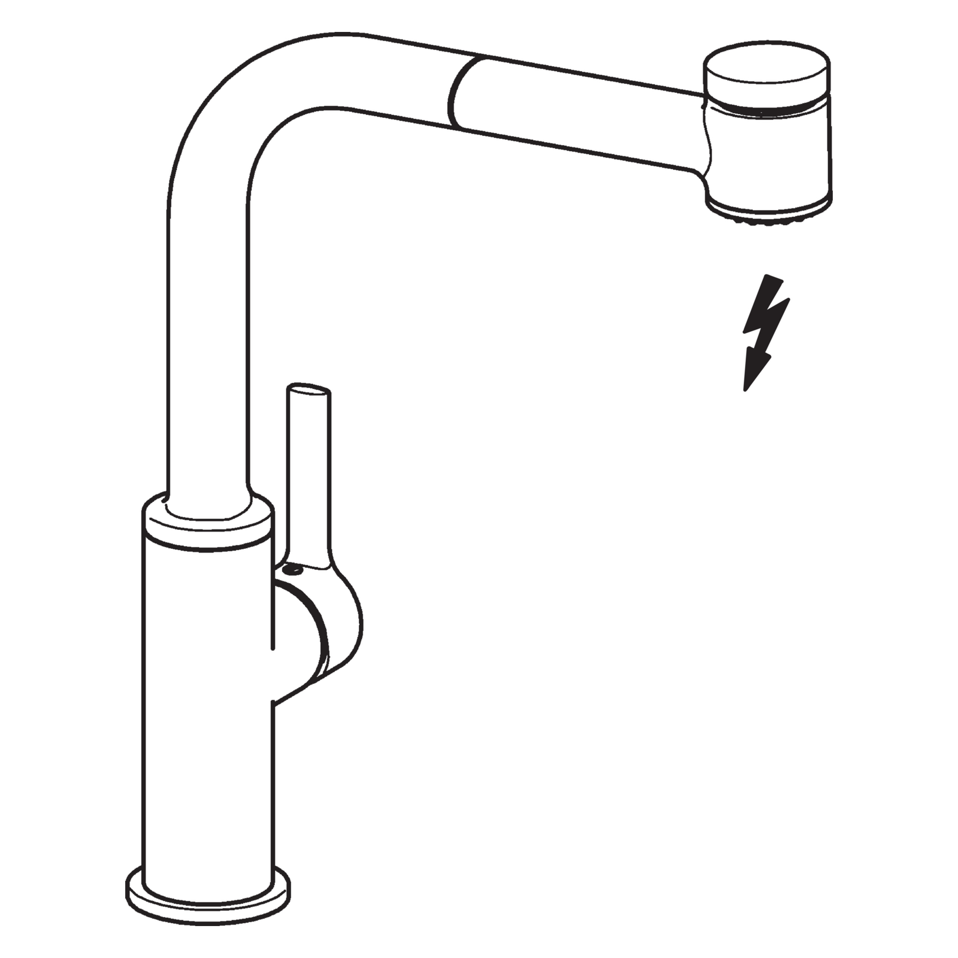 HA Einhebelmischer Küchenarmatur, Niederdruck HANSARONDA 5523 Kupferrohr 2-strahlig Ausladung 221mm DN15 Chrom