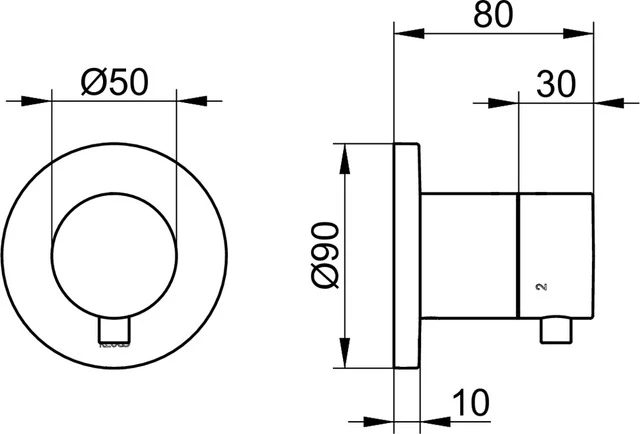 IXMO 59548011001 3-Wege Umstellventil UP DN15 IXMO Comfort, rund verchromt