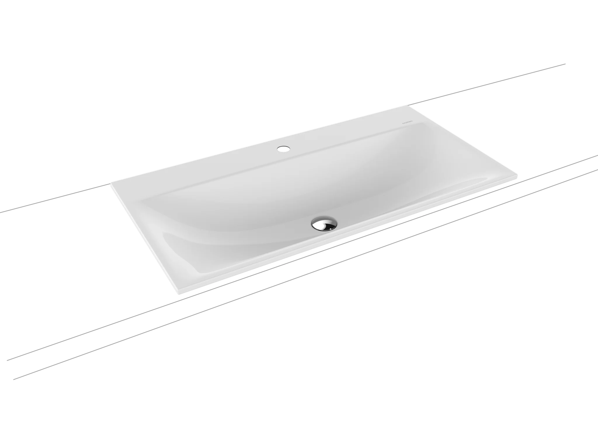 Einbauwaschtisch „Silenio“ 90 × 46 cm, ohne Hahnlochbohrung in cool grey 30, mit Perl-Effekt Einbauwaschtisch „Silenio“ 90 × 46 cm, ohne Hahnlochbohrung in cool grey 30, mit Perl-Effekt