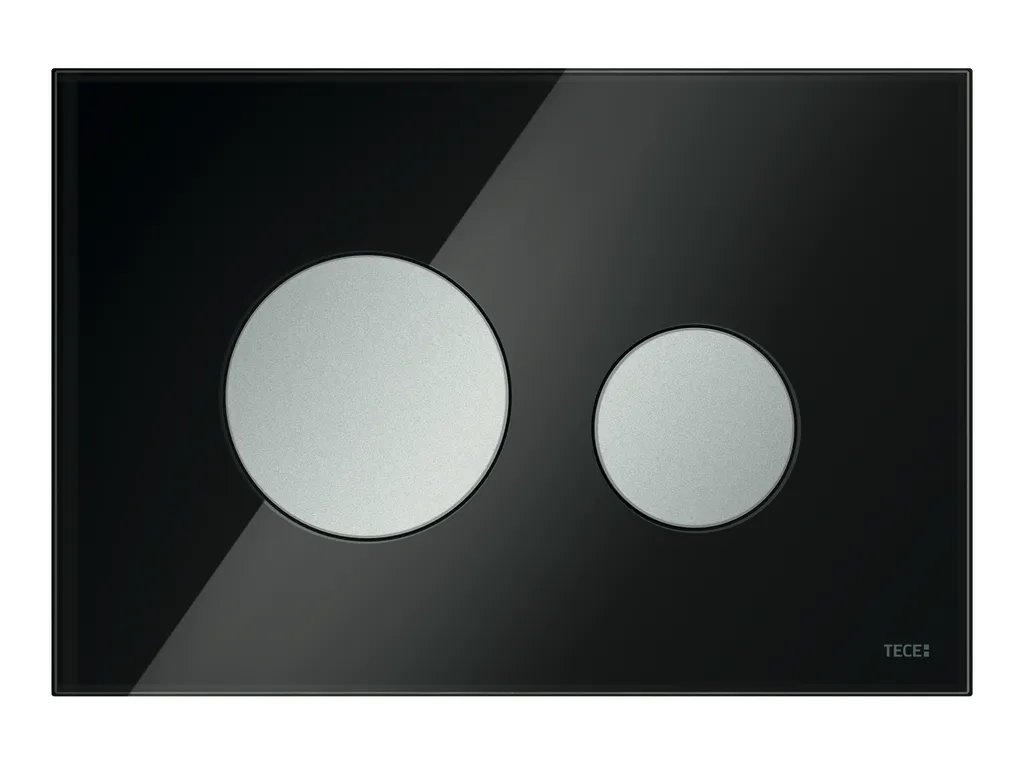 loop WC-Betätigungsplatte Zweimengen Glas schwarz glzd. Tasten Chrom matt loop WC-Betätigungsplatte Zweimengen Glas schwarz glzd. Tasten Chrom matt