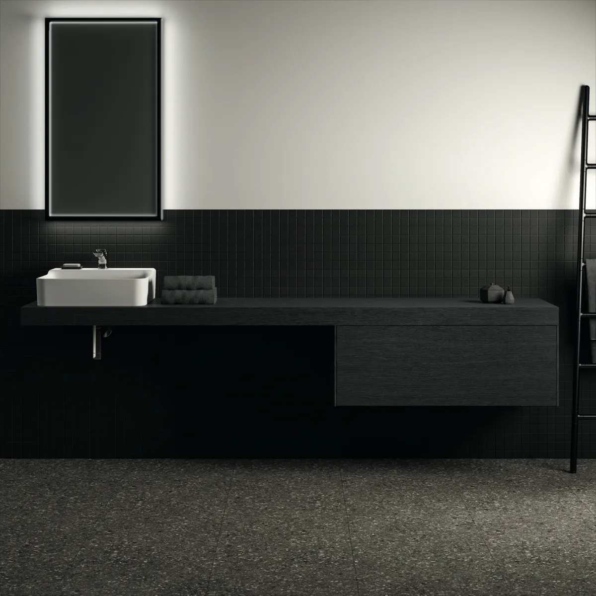 Ideal Standard Konsole Conca, Eiche geflammt, 2400x505x80 mm