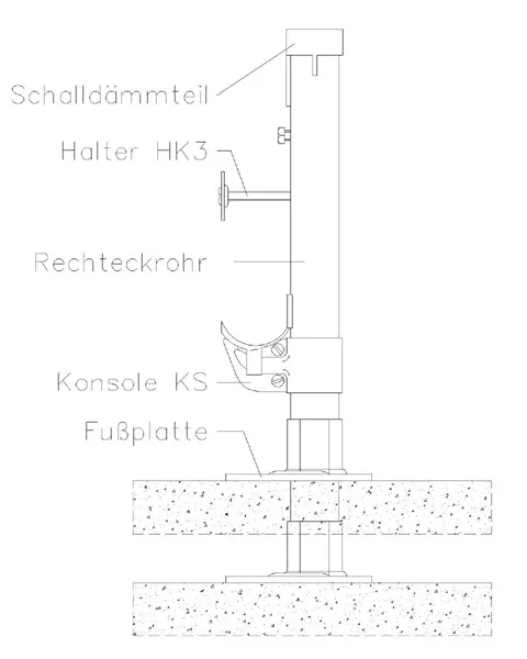 Zubehör Standkonsole STF 3K weiß RAL 9016 für 3-6-Säuler Höhe810