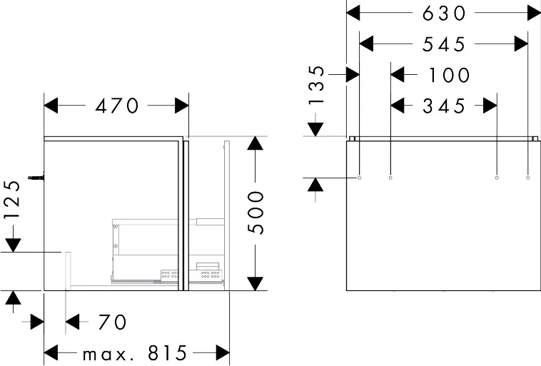 Hansgrohe Xilesa E Waschtischunterschrank 630⁄470, Eiche Kaschmir Hansgrohe Xilesa E Waschtischunterschrank 630⁄470, Eiche Kaschmir
