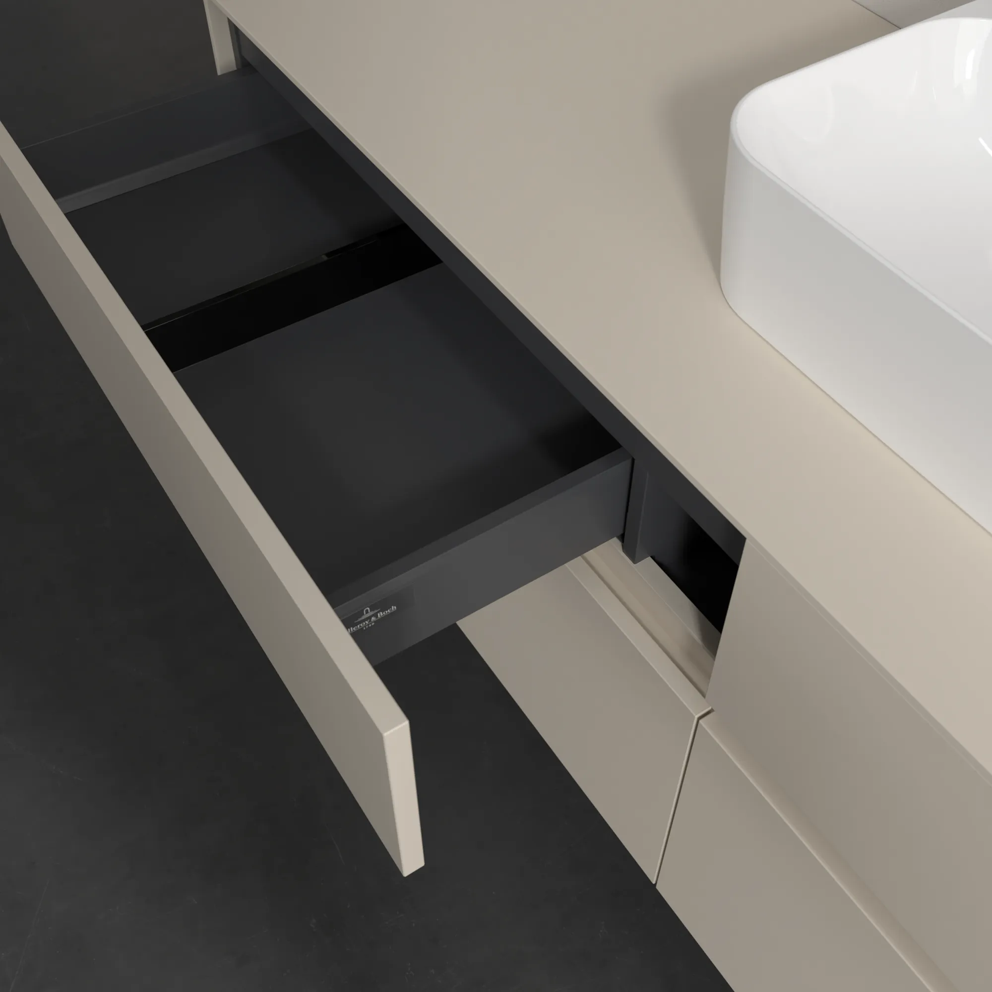 Villeroy & Boch Waschtischunterschrank „Collaro“ 1600 × 548 × 500 mm Cashmere Grey, ohne Beleuchtung, für Becken mittig Villeroy & Boch Waschtischunterschrank „Collaro“ 1600 × 548 × 500 mm Cashmere Grey, ohne Beleuchtung, für Becken mittig