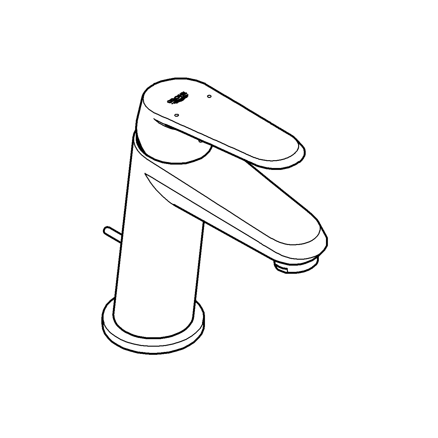 Einhand-Waschtischbatterie Eurodisc Cosmopolitan 23049_2, S-Size, Einlochmontage, Zugstangen-Ablaufgarnitur 1 1/4'', chrom