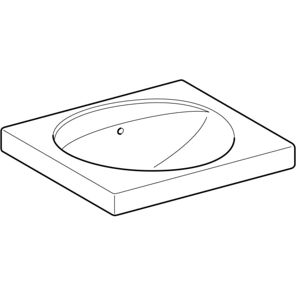 Wandwaschtisch mit Ablagefläche „Preciosa“, rechteckig 60 × 55 cm in weiß alpin