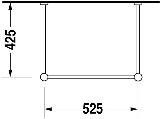 Duravit Metallkonsole Vero, Chrom Poliert, höhenverstellbar, 425x525x715-780 mm, Bodenstehend mit Wandbefestigung