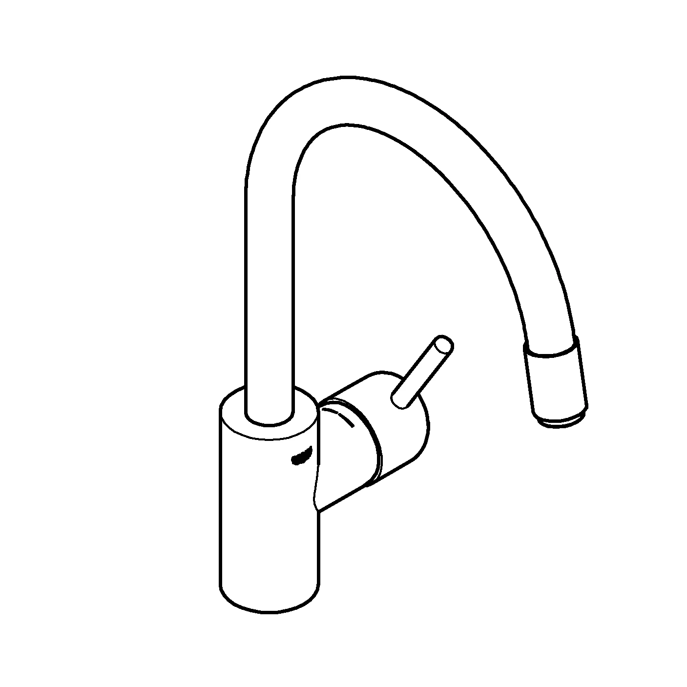 Einhand-Spültischbatterie Concetto 32663_3, hoher Auslauf, Einlochmontage, herausziehbare Laminarbrause, getrennte innenliegende Wasserwege – kein Kontakt mit Blei oder Nickel, eigensicher, chrom