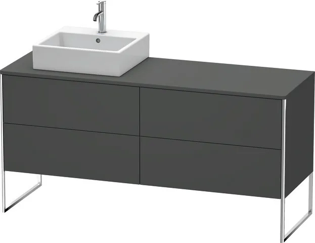 Duravit Waschtischunterschrank bodenstehend „XSquare“ 160 × 77,8 × 54,8 cm Graphit Matt