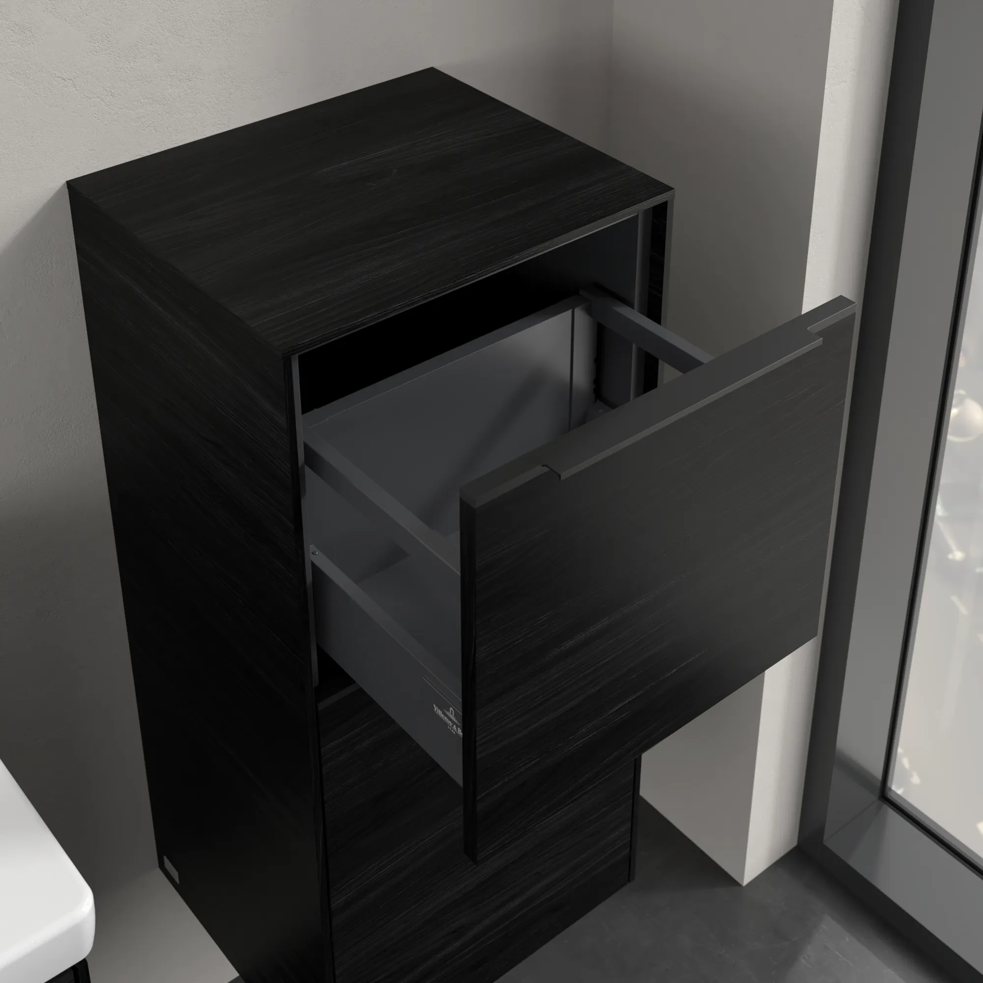 Villeroy & Boch Seitenschrank „Subway 3.0“ 40 × 86 × 36,2 × 36,2 cm 1 Auszug, 1 Tür, Anschlag (Scharnier) rechts, 1 Tür, Anschlag rechts
