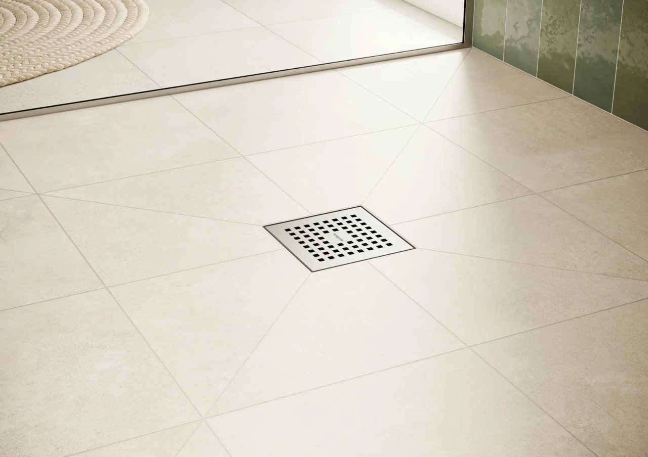 Hansgrohe RainDrain Point Komplettset Punktablauf 150x150 mm Edelstahl gebürstet