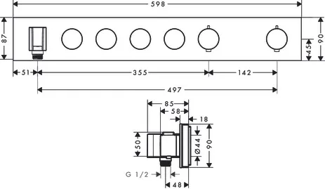 Thermostatmodul Unterputz Select Axor Fertigset 4 Verbraucher chrom Thermostatmodul Unterputz Select Axor Fertigset 4 Verbraucher chrom