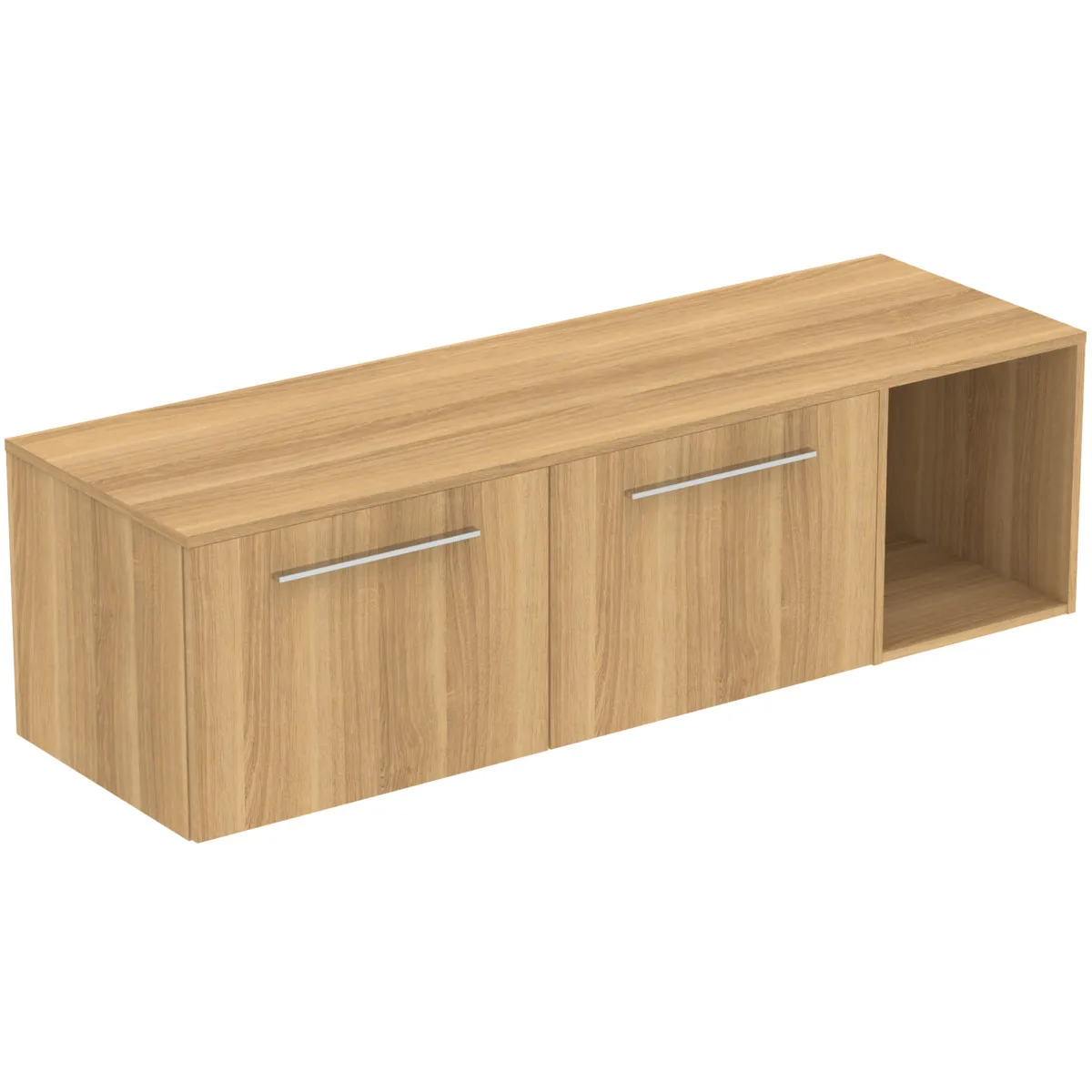 Möbel-Set 160cm i.life B 2 Auszüge 1 offenes Fach Griff Chrom Weiß matt Möbel-Set 160cm i.life B 2 Auszüge 1 offenes Fach Griff Chrom Weiß matt