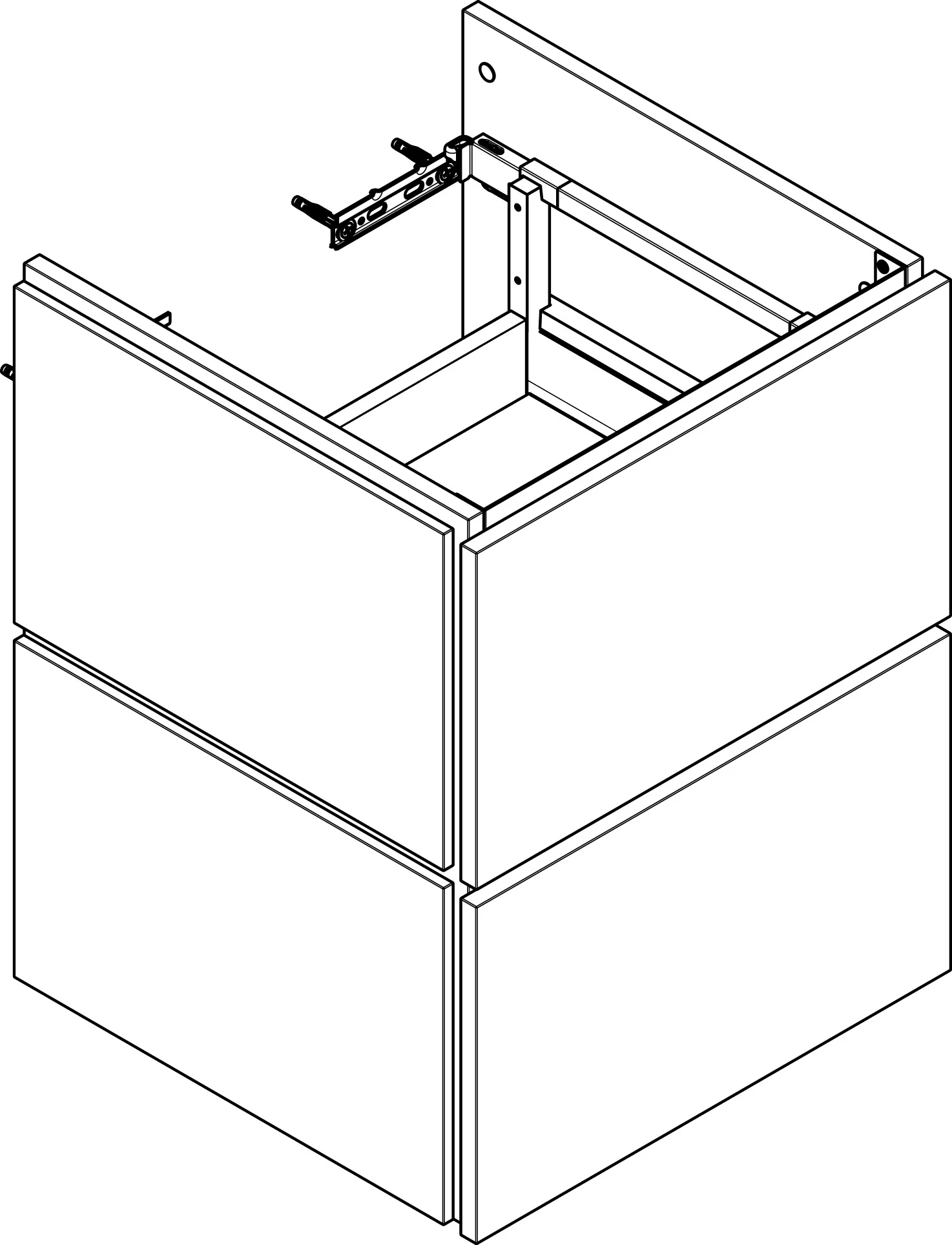 Hansgrohe Xilesa E Waschtischunterschrank, 480x470 mm, 2 Schubkästen PushOpen, Eiche Kaschmir
