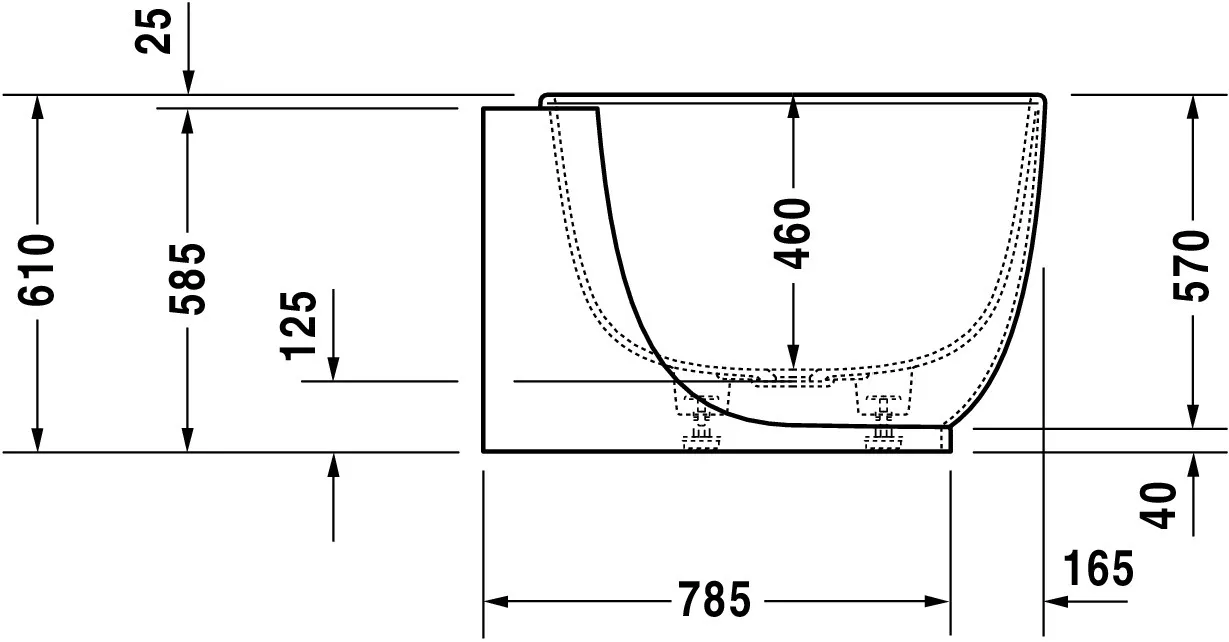 Duravit Badewanne „Luv“ vorwand oval 185 × 95 cm, rechts