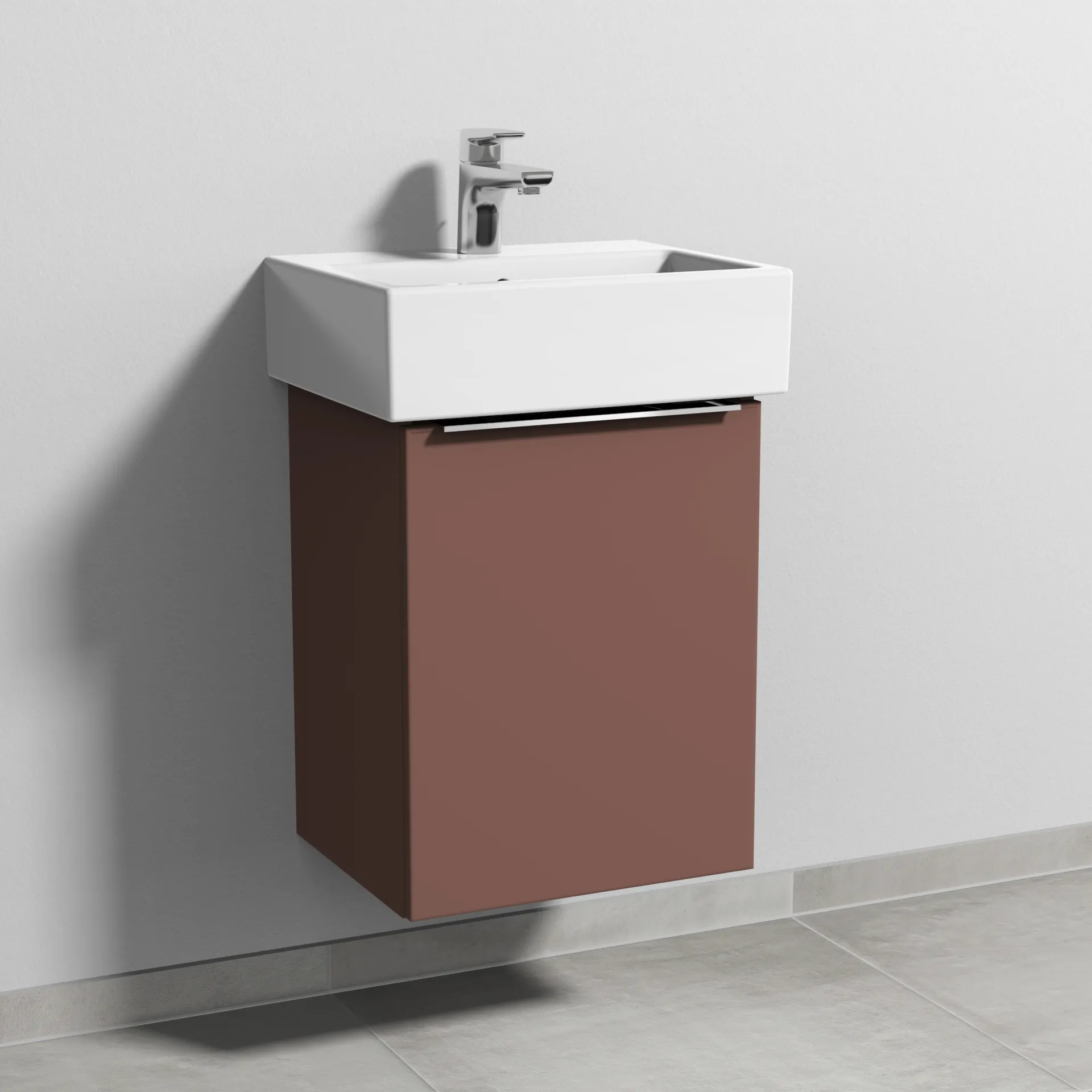 Sanipa Waschtischunterschrank „3way“ passend zu Keramik-Waschtische Vero Air von Duravit 400 × 520 × 332 mm in Wine-Red, Anschlag rechts