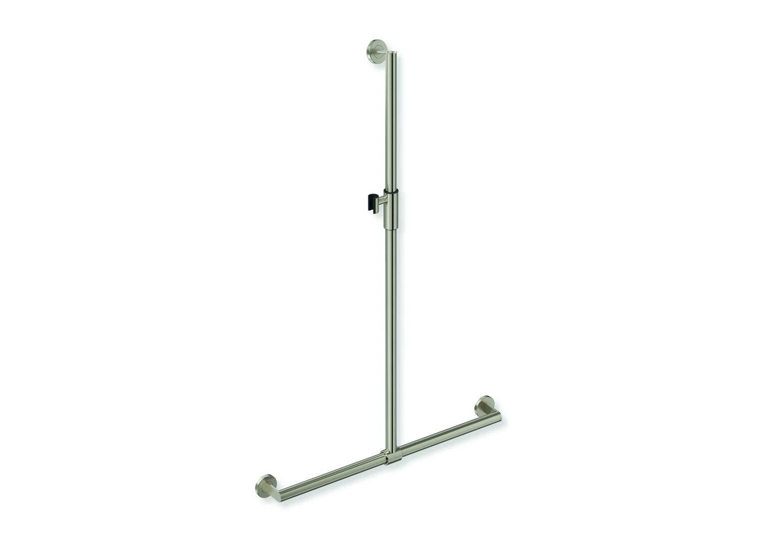 HEWI Duschhandlauf System 900 PG93, Edelstahl PVD, 1250x765 mm, nickel gebürstet
