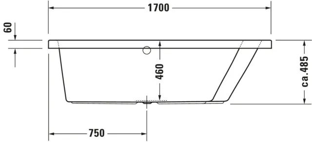 Duravit Whirlwanne „Paiova“ sonderform 170 × 100 cm, rechts