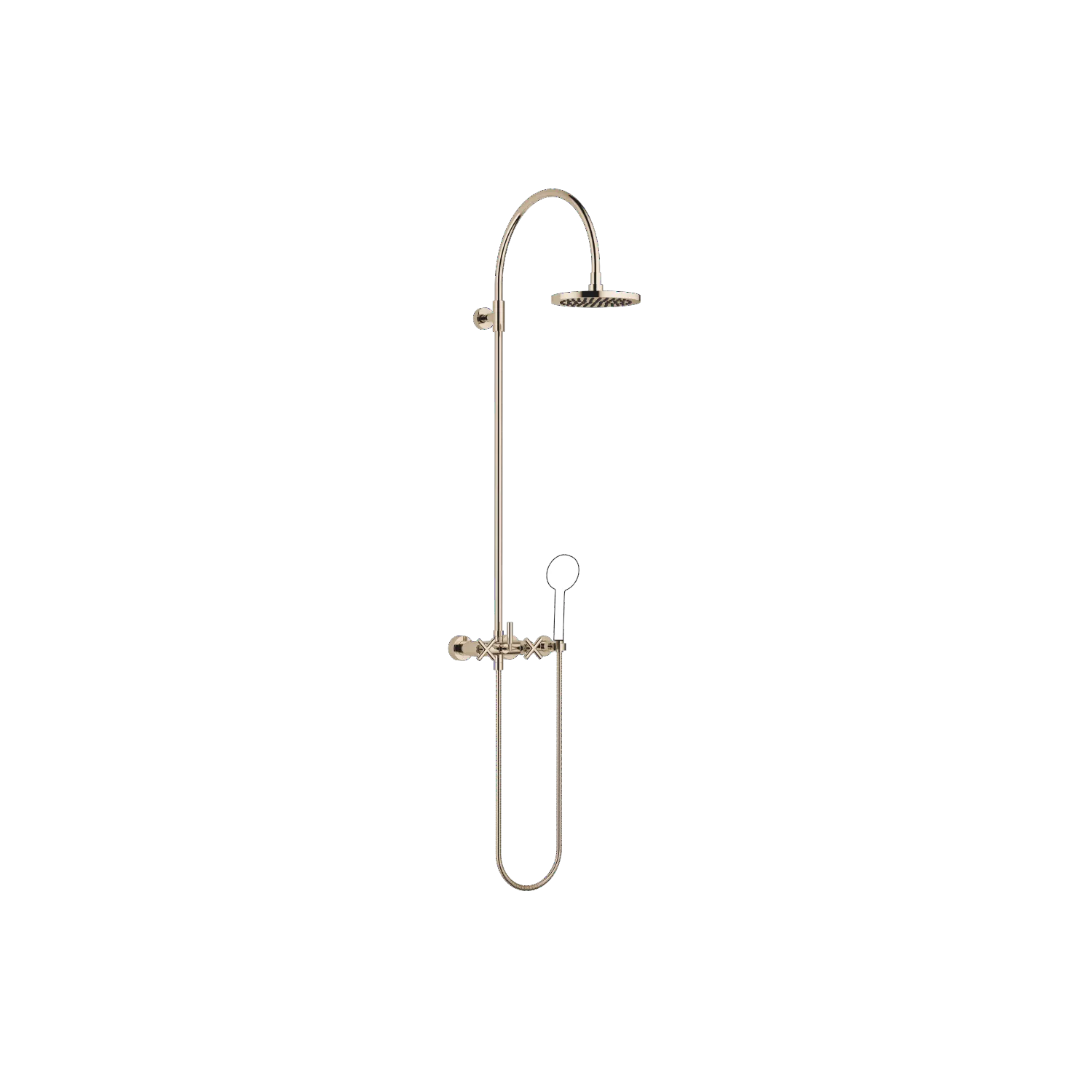 Dornbracht Tara Shower Pipe mit Brausebatterie ohne Handbrause FlowReduce 220 mm - Champagne (22kt Gold)