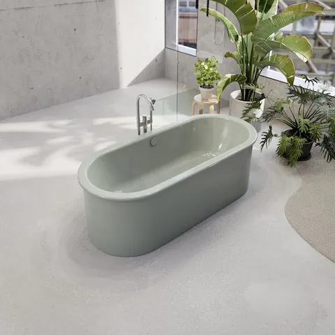 BetteSuno Oval Badewanne, 1775 x 775 x 420 mm, Cashmere, glasierter Titan-Stahl, Freistehend, 2-Sitzer BetteSuno Oval Badewanne, 1775 x 775 x 420 mm, Cashmere, glasierter Titan-Stahl, Freistehend, 2-Sitzer