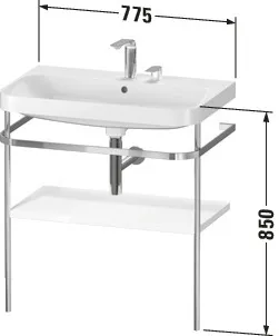 Duravit Waschtischunterschrank c-shaped Set mit Metallkonsole „Happy D.2 Plus“ 77,5 × 85 × 49 cm in Weiß Seidenmatt Duravit Waschtischunterschrank c-shaped Set mit Metallkonsole „Happy D.2 Plus“ 77,5 × 85 × 49 cm in Weiß Seidenmatt