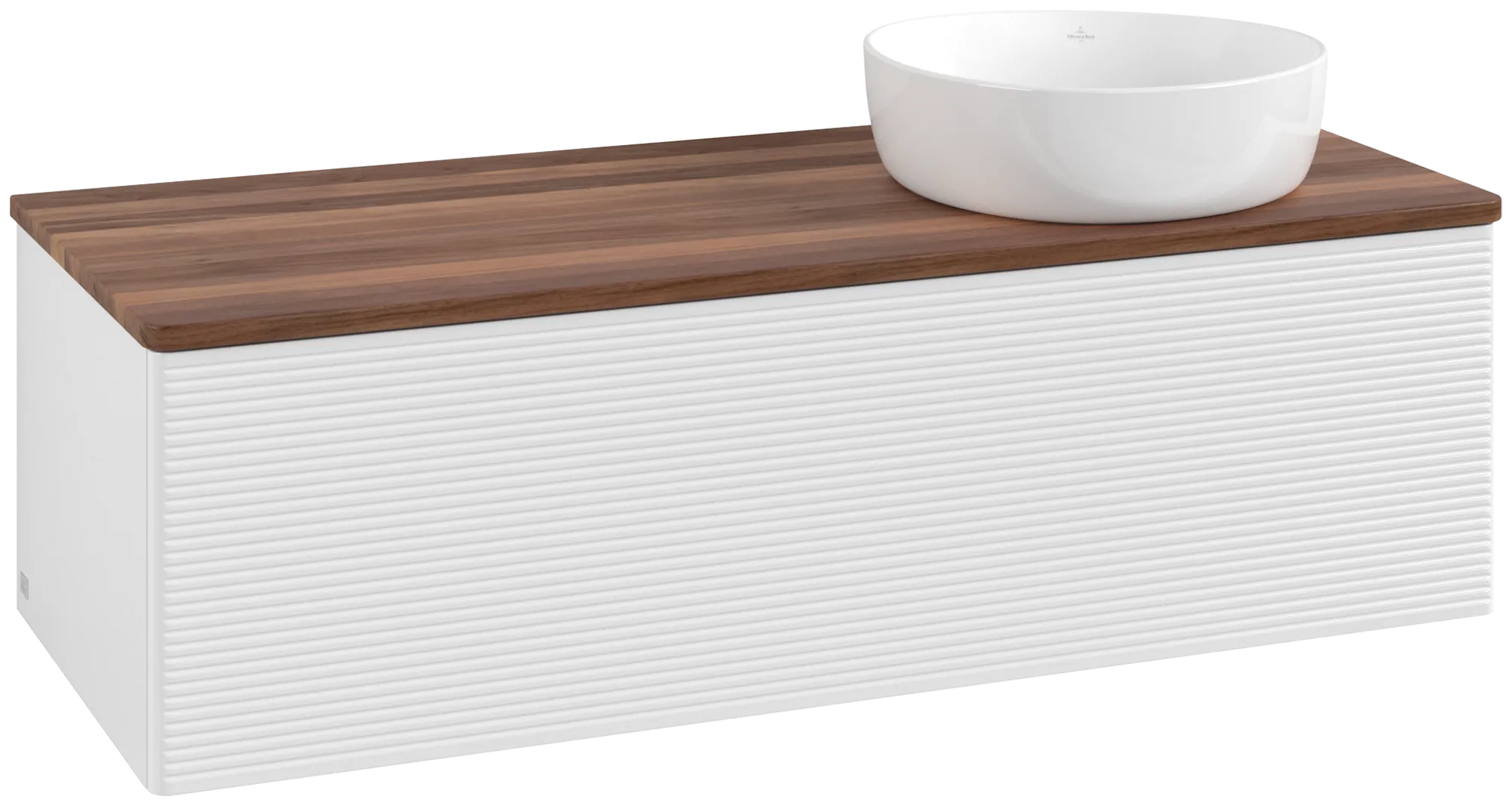 Villeroy & Boch Antao Waschbeckenunterschrank K34_1, 1200x360x500 mm, Glossy White Lacquer / Warm Walnut