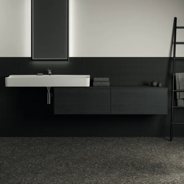Ideal Standard Waschtischunterschrank „Conca“ 158,7 × 37 × 50,5 cm Eiche geflammt Furnier Ideal Standard Waschtischunterschrank „Conca“ 158,7 × 37 × 50,5 cm Eiche geflammt Furnier