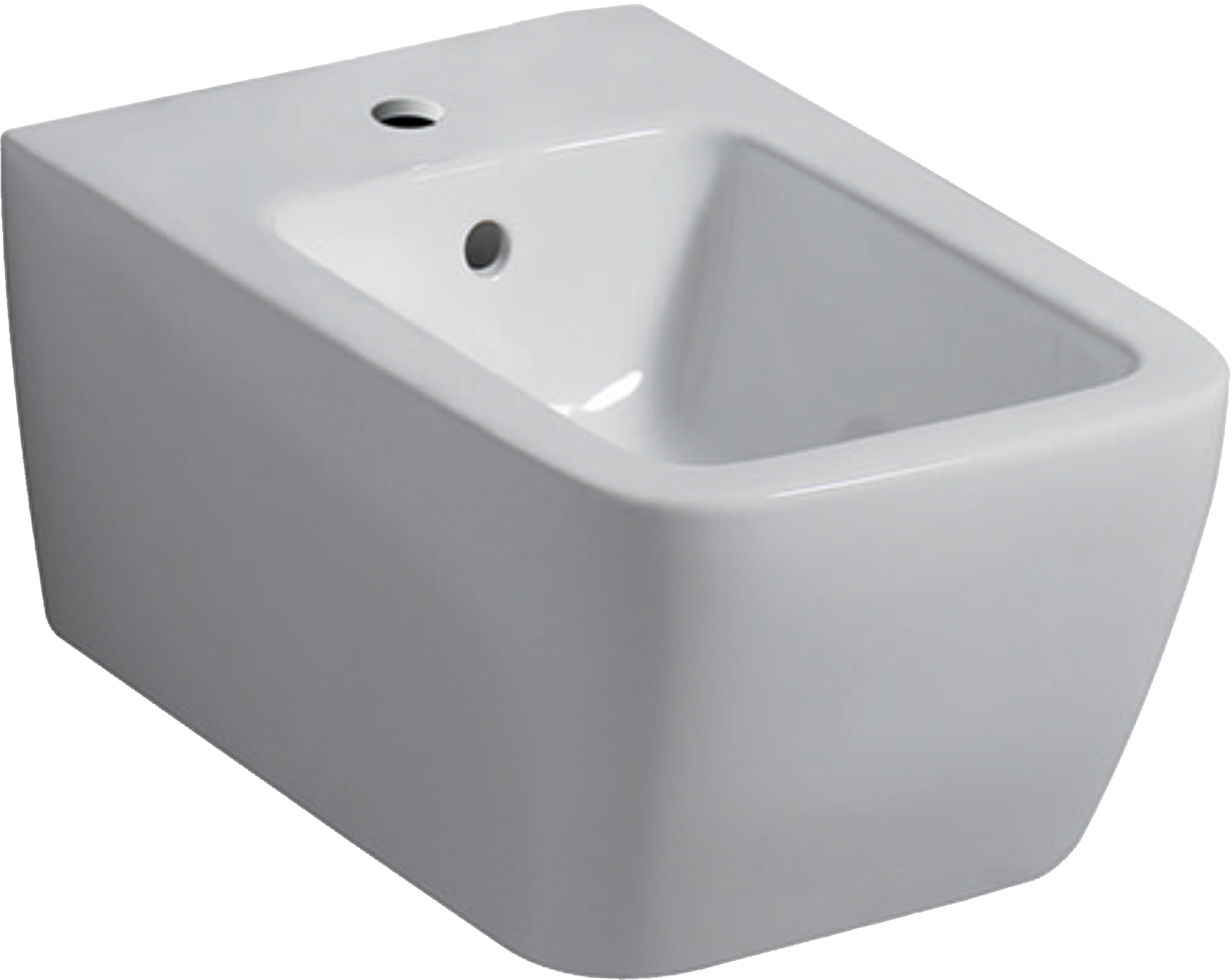 Wand-Bidet „iCon Square“, mit Überlauf, Befestigung verdeckt 35 × 26 × 54 cm