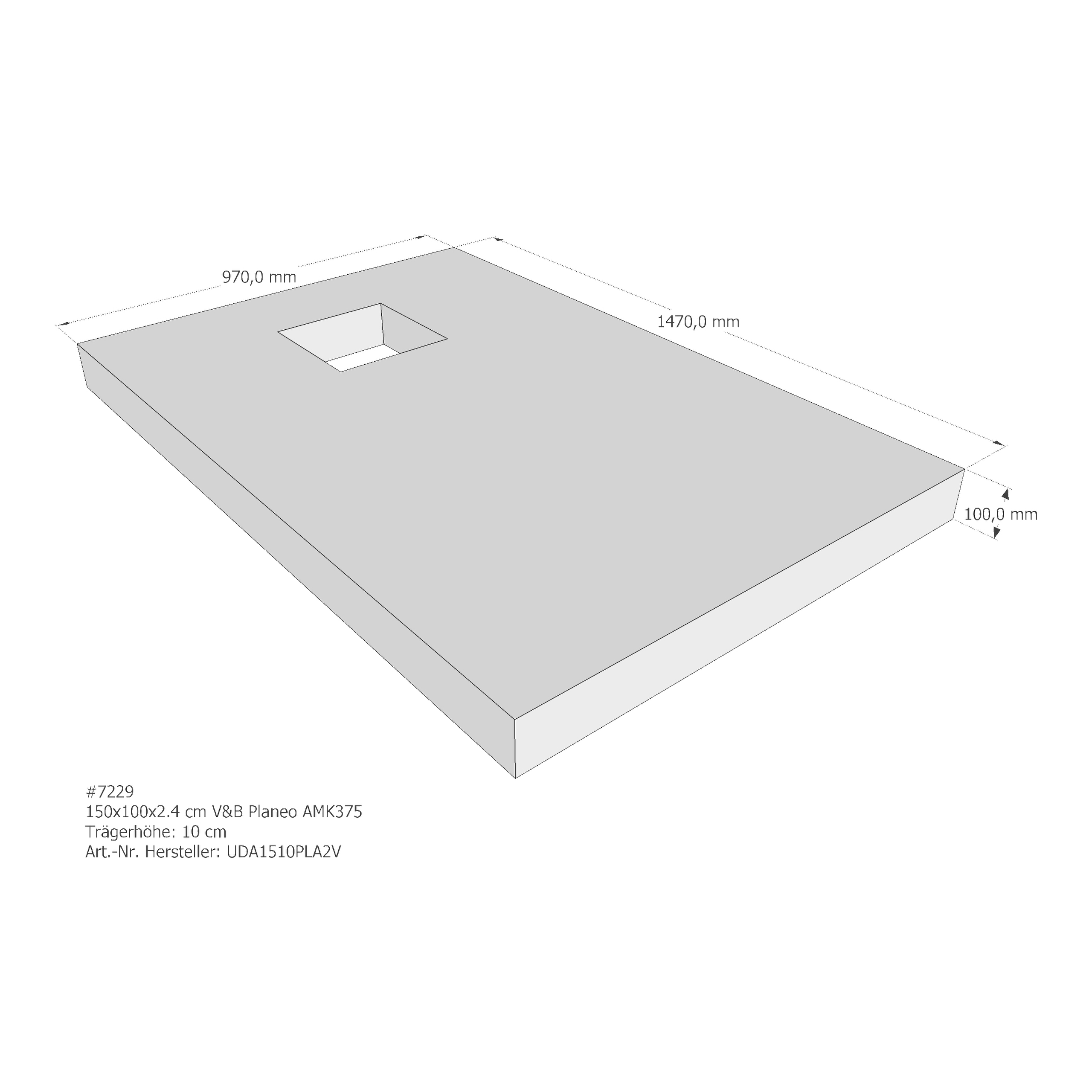 Duschwannenträger für Villeroy & Boch Planeo 150 × 100 × 2,4 cm