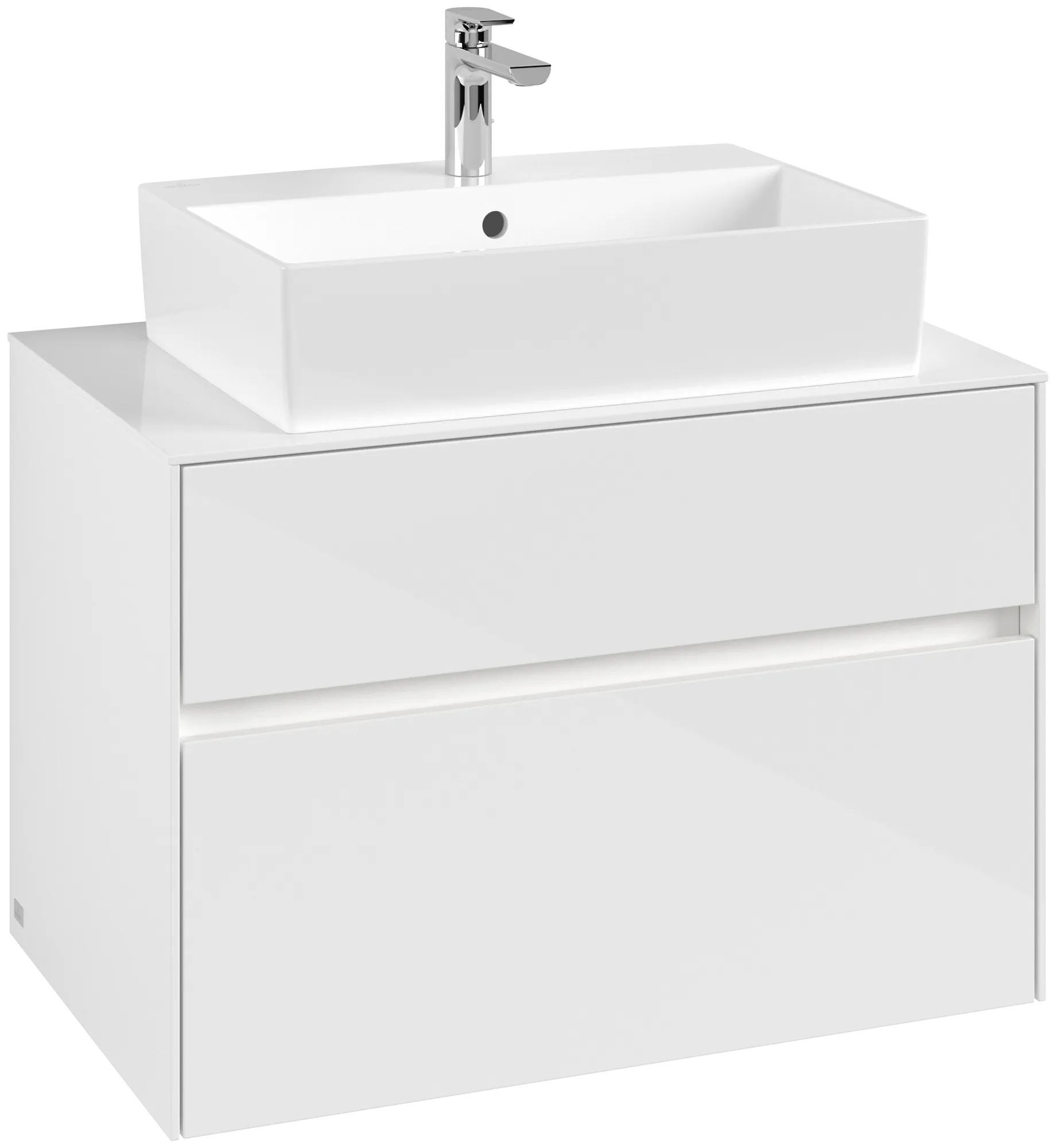 Villeroy & Boch Waschtischunterschrank „Collaro“ 800 × 548 × 500 mm Glossy White, mit Beleuchtung, für Becken mittig Villeroy & Boch Waschtischunterschrank „Collaro“ 800 × 548 × 500 mm Glossy White, mit Beleuchtung, für Becken mittig