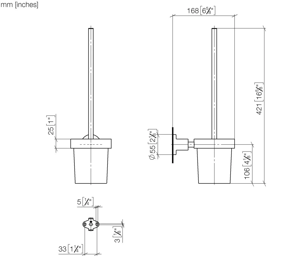 Toiletten-Bürstengarnitur Wandmodell TARA Chrom 83900892