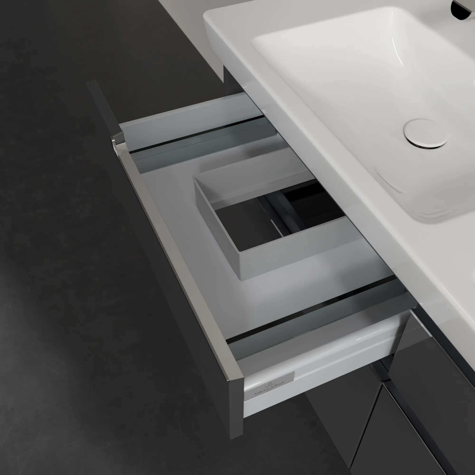 Villeroy & Boch Subway 2.0 Waschbeckenunterschrank A91710, 1287 x 590 x 449 mm, Glossy Grey