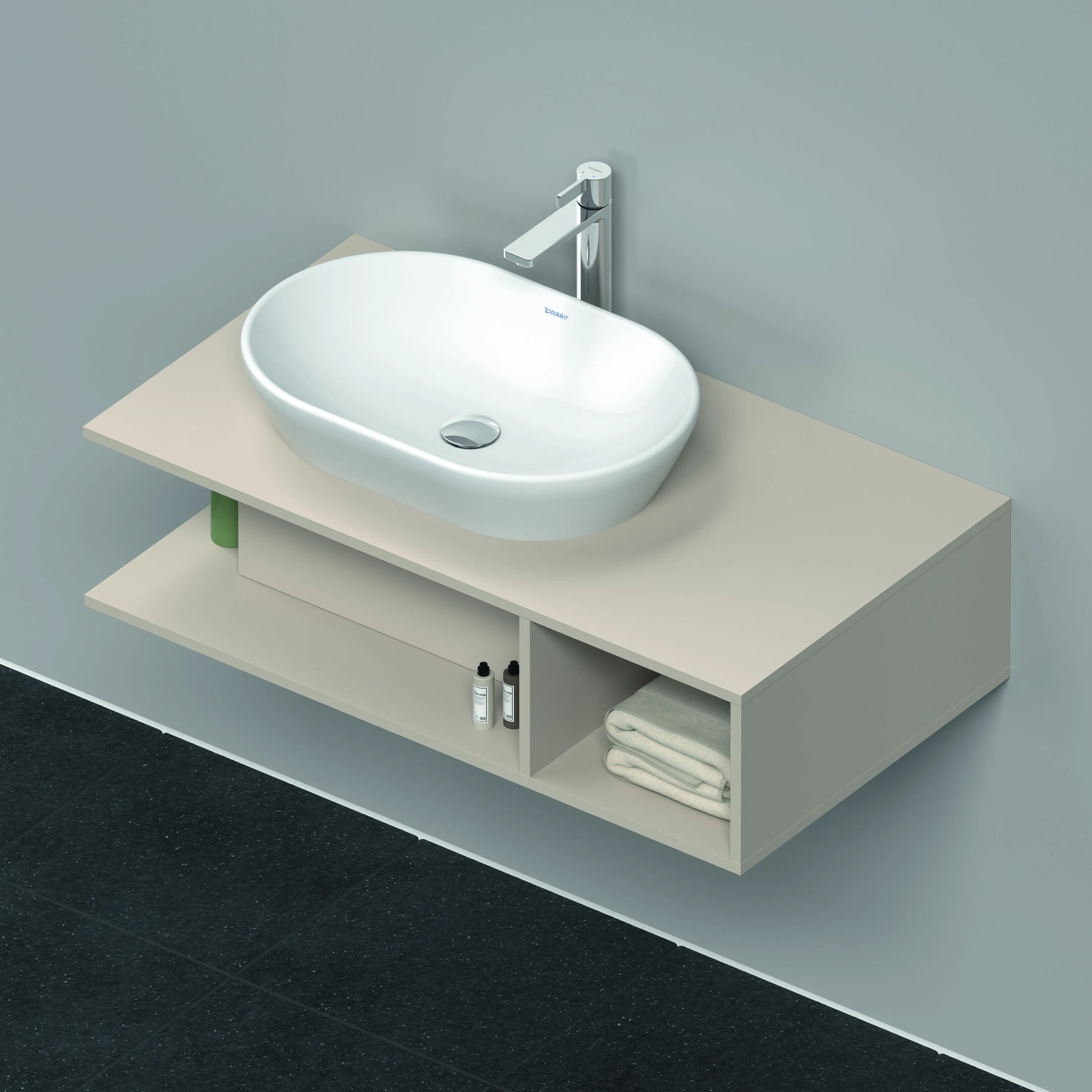 Duravit Waschtischunterschrank wandhängend „D-Neo“ 100 × 26 × 55 cm Taupe Matt