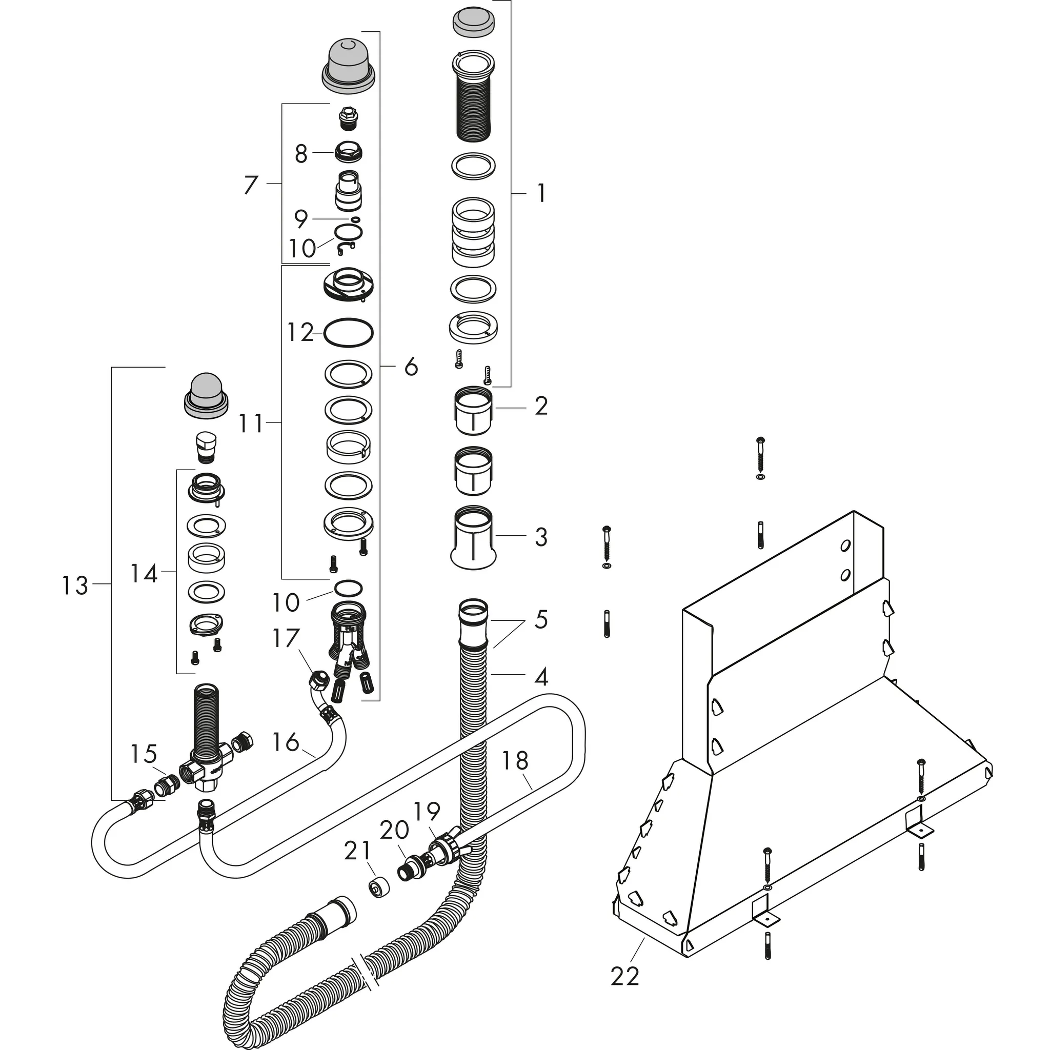 3-Loch Wannenarmatur Grundkörper Axor für Wannenrandmontage Secubox 3-Loch Wannenarmatur Grundkörper Axor für Wannenrandmontage Secubox