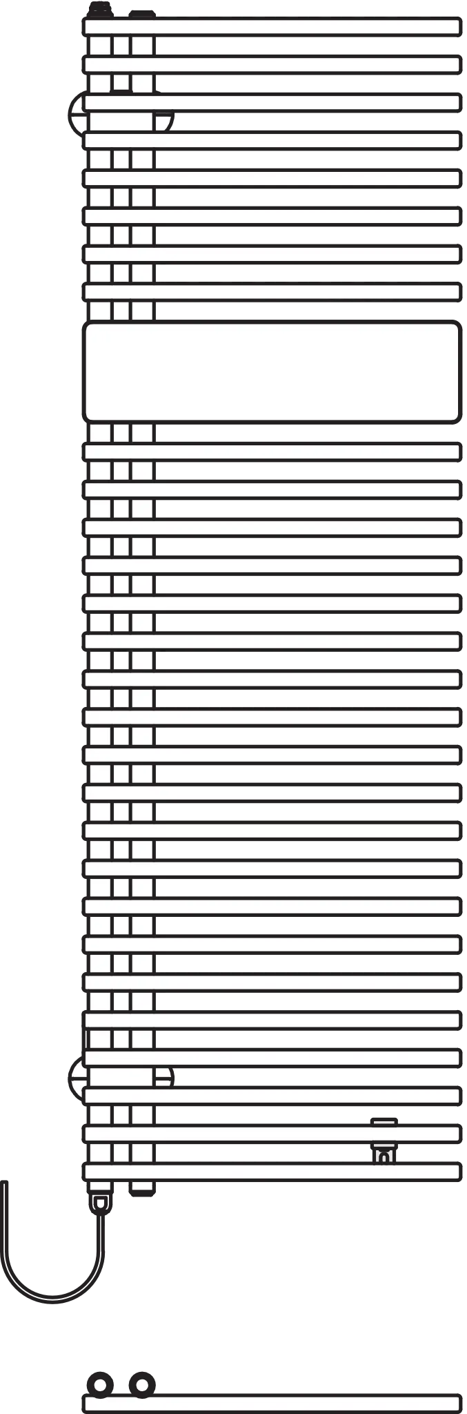 Kermi Design-Elektroheizkörper „Credo® Half® round -E“ 45 × 100 cm