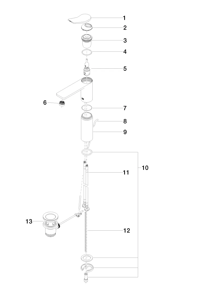 Waschtisch-Einhandbatterie mit erhöhtem Standfuß mit Ablaufgarnitur LISSÉ Chrom 33506845 Waschtisch-Einhandbatterie mit erhöhtem Standfuß mit Ablaufgarnitur LISSÉ Chrom 33506845