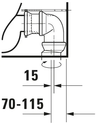 Stand-WC Kombi 650mm Viu, Weiß rimless, TS, Abgang vario