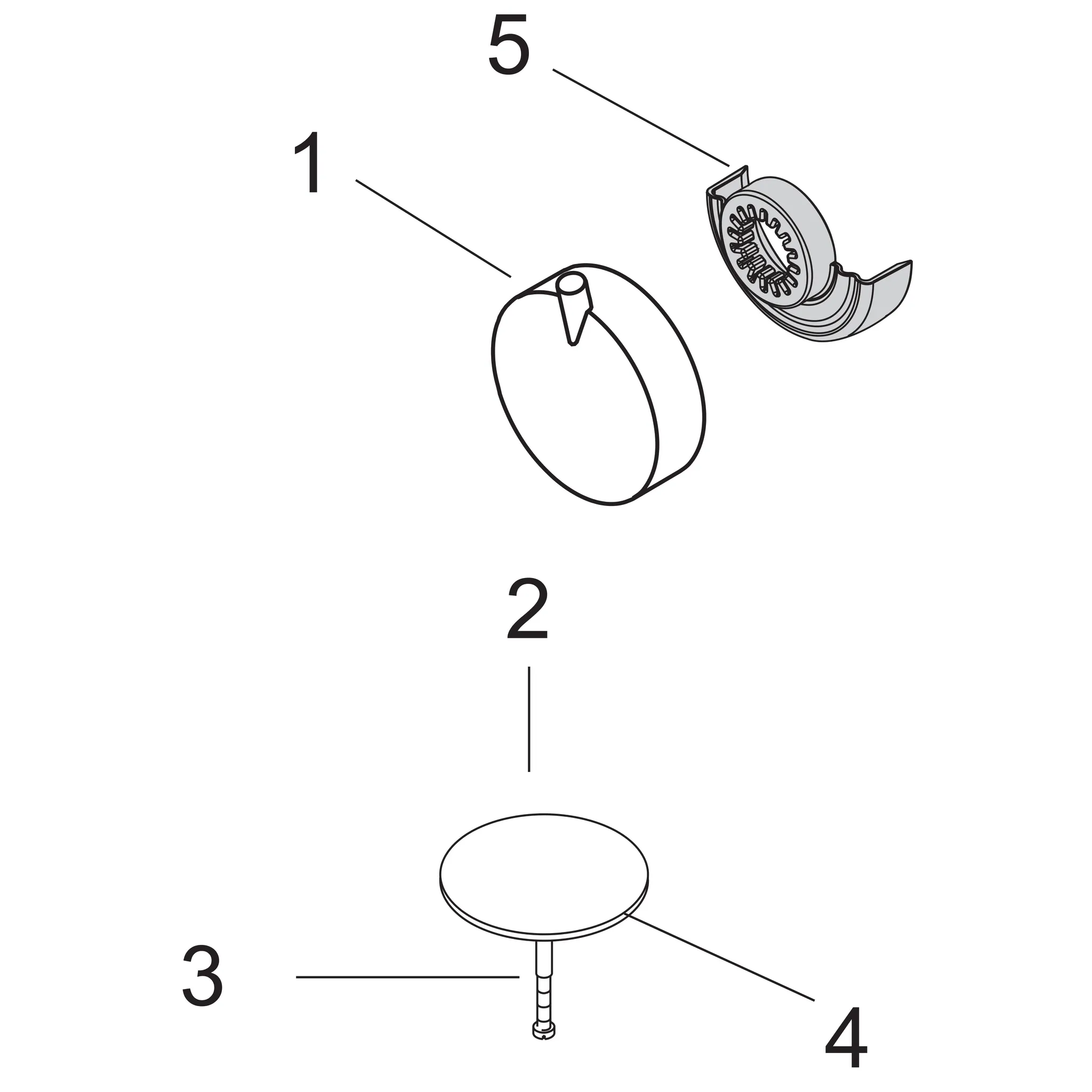 Ab-u.Überlaufgarnitur Flexaplus S F-Set (Griff u.Stopfen) chrom