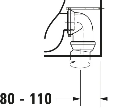 Stand-Tiefspül-WC back to wall „D-Neo“ 37 × 40 × 58 cm in, Abgang waagerecht