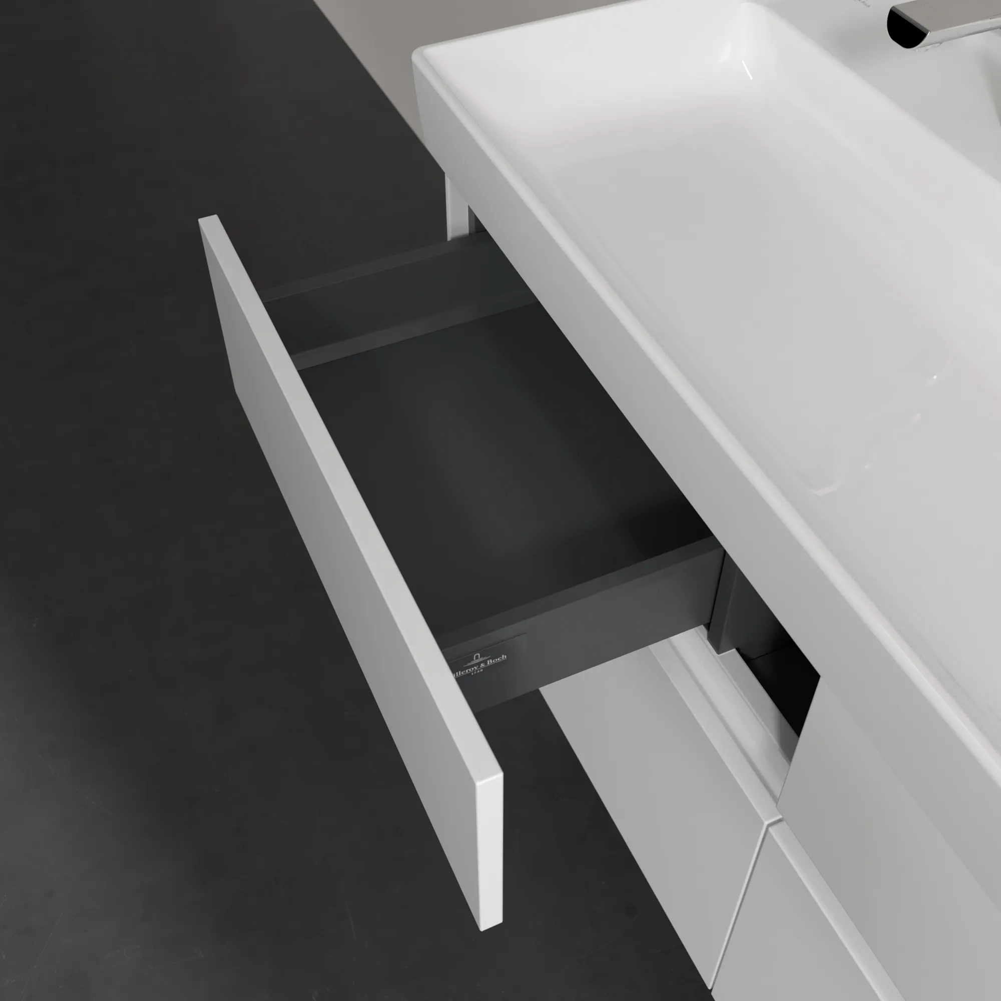 Villeroy & Boch Waschtischunterschrank „Collaro“ 1154 × 546 × 444 mm Glossy White, ohne Beleuchtung, für Becken mittig