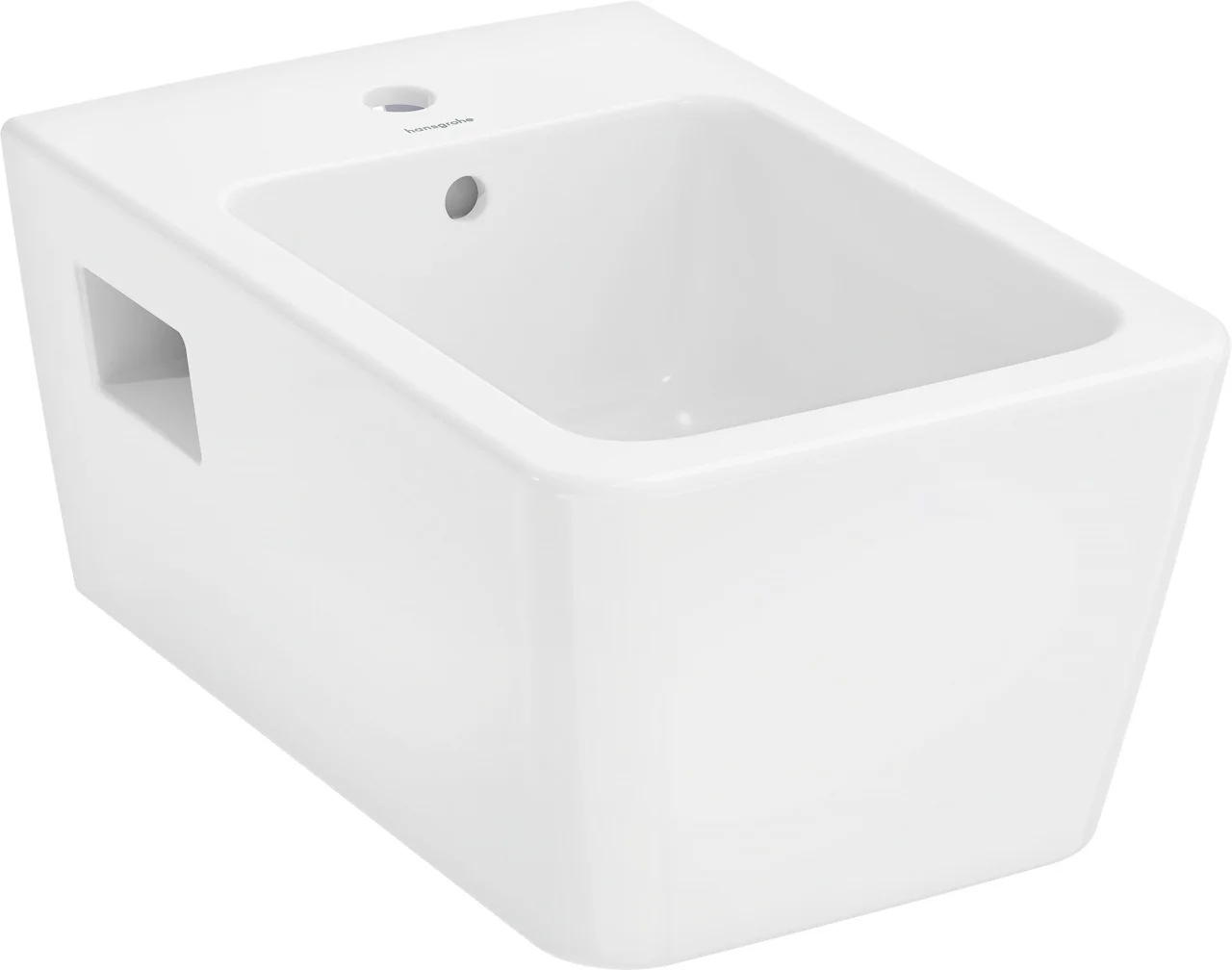 Hansgrohe EluPura Original Q Wandbidet 540 mm, weiß, glänzend, mit Hahnloch und Überlauf